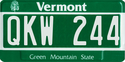 VT license plate QKW244