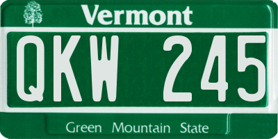 VT license plate QKW245