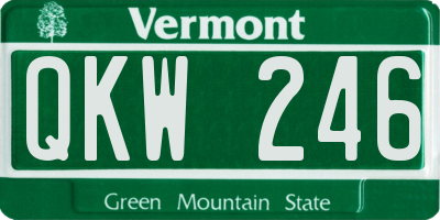 VT license plate QKW246