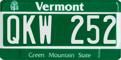 VT license plate QKW252