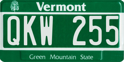 VT license plate QKW255