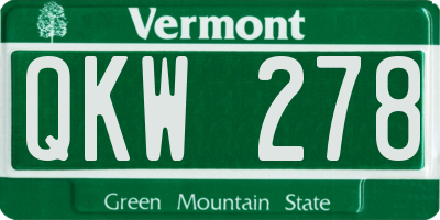 VT license plate QKW278
