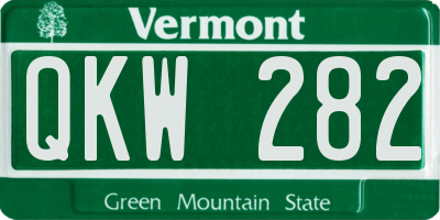 VT license plate QKW282