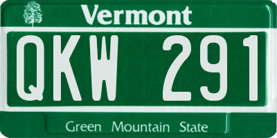 VT license plate QKW291