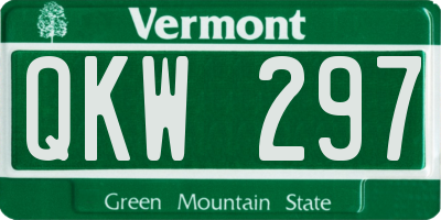 VT license plate QKW297