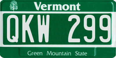 VT license plate QKW299