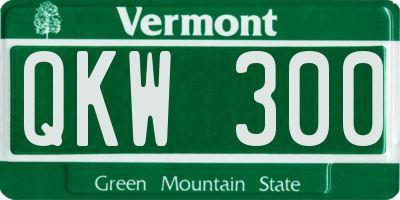 VT license plate QKW300