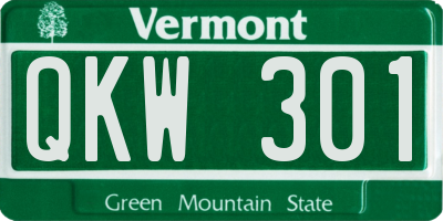 VT license plate QKW301