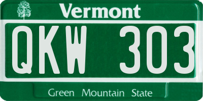 VT license plate QKW303