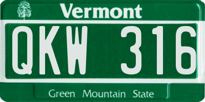 VT license plate QKW316