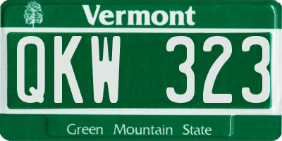 VT license plate QKW323