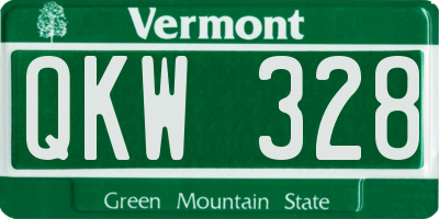 VT license plate QKW328