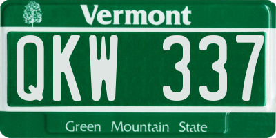 VT license plate QKW337