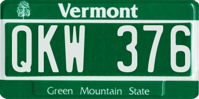 VT license plate QKW376