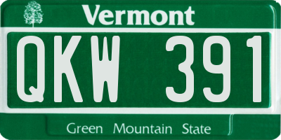 VT license plate QKW391