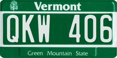 VT license plate QKW406