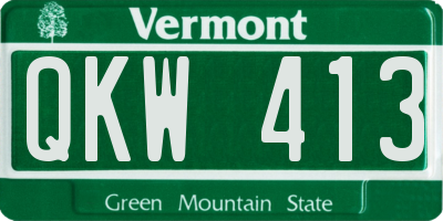 VT license plate QKW413