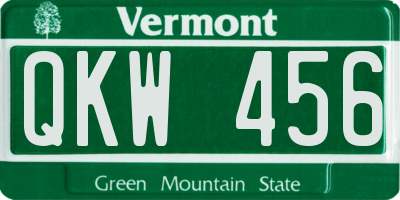 VT license plate QKW456
