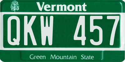 VT license plate QKW457