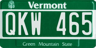 VT license plate QKW465