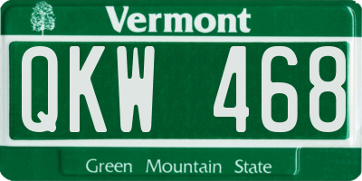 VT license plate QKW468
