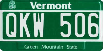 VT license plate QKW506