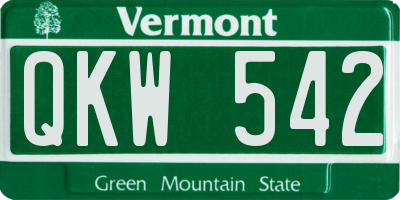 VT license plate QKW542