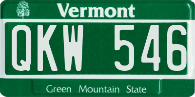 VT license plate QKW546