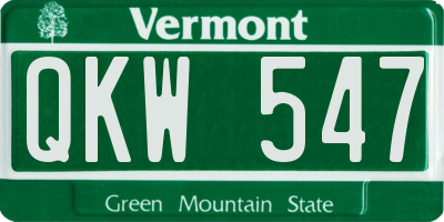 VT license plate QKW547