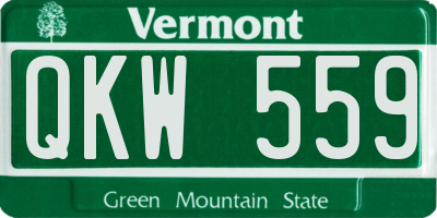 VT license plate QKW559