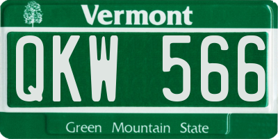 VT license plate QKW566