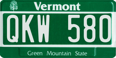 VT license plate QKW580