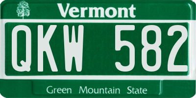 VT license plate QKW582