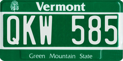 VT license plate QKW585