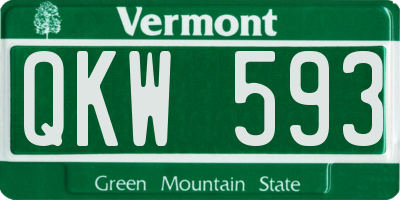 VT license plate QKW593