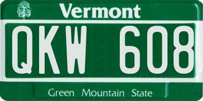 VT license plate QKW608