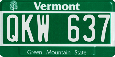 VT license plate QKW637