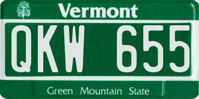 VT license plate QKW655