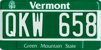 VT license plate QKW658