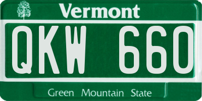 VT license plate QKW660