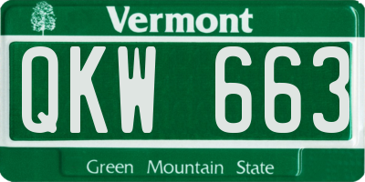 VT license plate QKW663