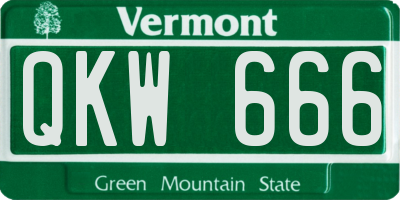 VT license plate QKW666