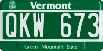 VT license plate QKW673