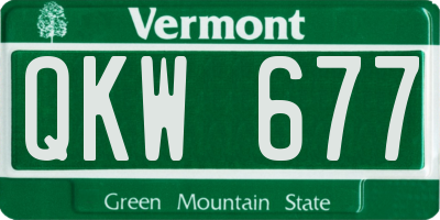VT license plate QKW677