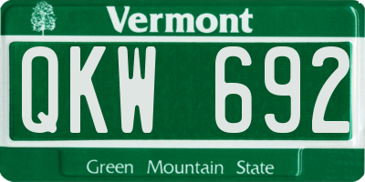 VT license plate QKW692