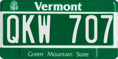 VT license plate QKW707