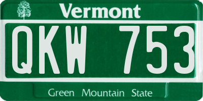 VT license plate QKW753