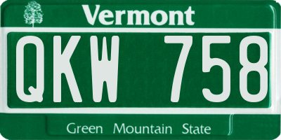 VT license plate QKW758