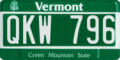 VT license plate QKW796