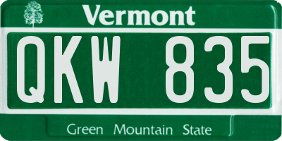 VT license plate QKW835